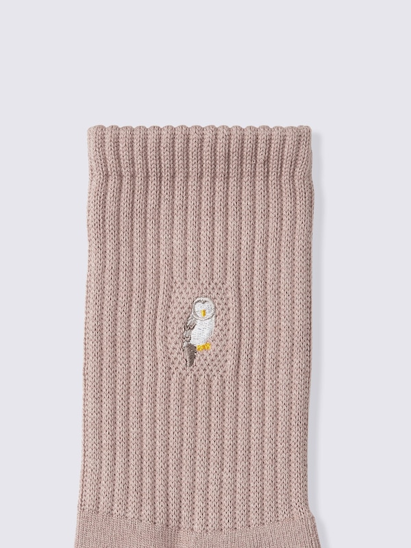 ウォームパイルクルーソックス(刺繍)CL
