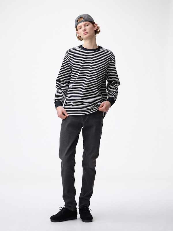 ヘビーウェイトクル  ーネックT(ボーダー)