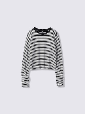 TEENリブクロップドボーダーT JRUL