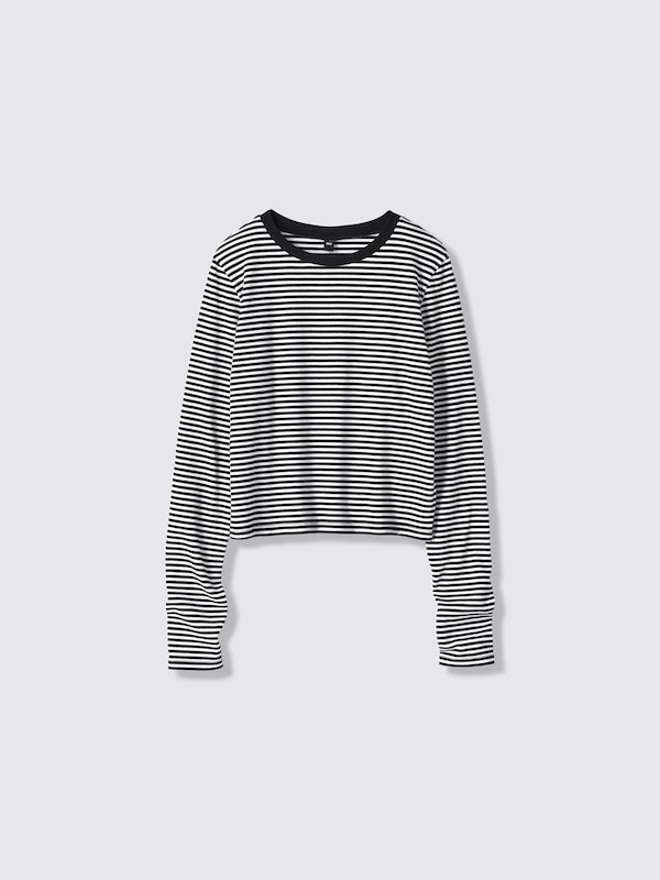 TEENリブクロップドボーダーT JRUL
