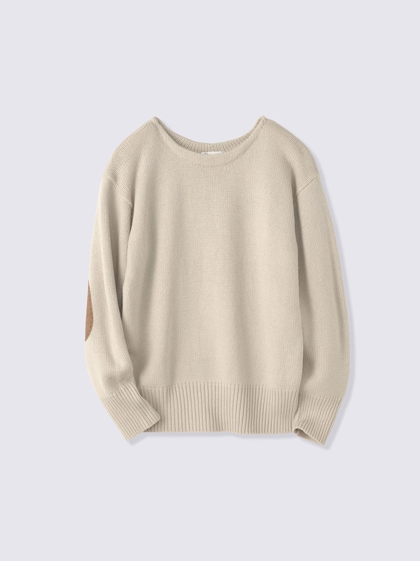 エルボーパッチクルーネックセーターUL