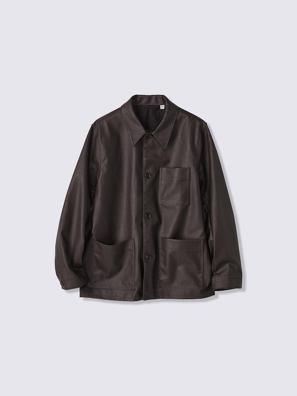 フェイクレザーカバーオールジャケット MN