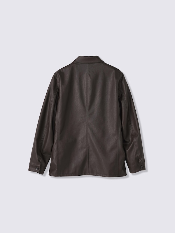 フェイクレザーカバーオールジャケット MN
