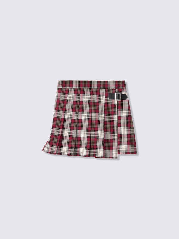 GIRLSプリーツラップミニスコート(チェック)PF