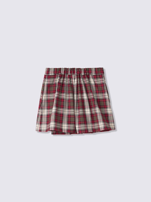 GIRLSプリーツラップミニスコート(チェック)PF