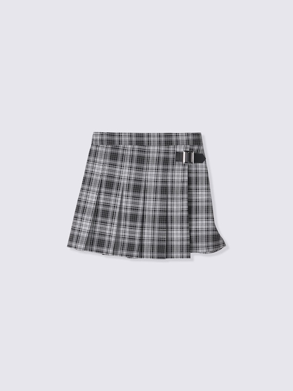 GIRLSプリーツラップミニスコート(チェック)PF