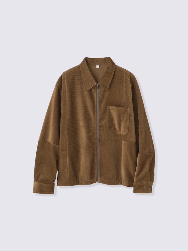 コーデュロイジップアップシャツジャケット