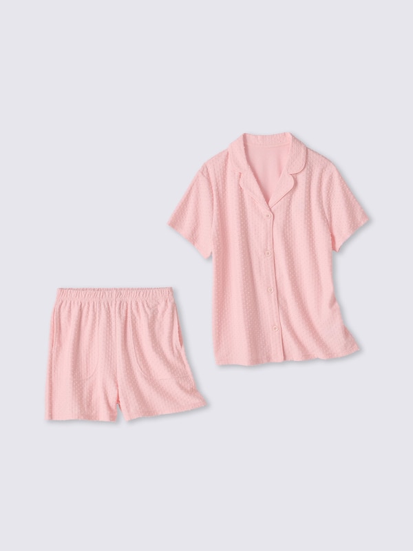 コットンブレンドパジャマ(半袖&ショートパンツ)(ドット)Q