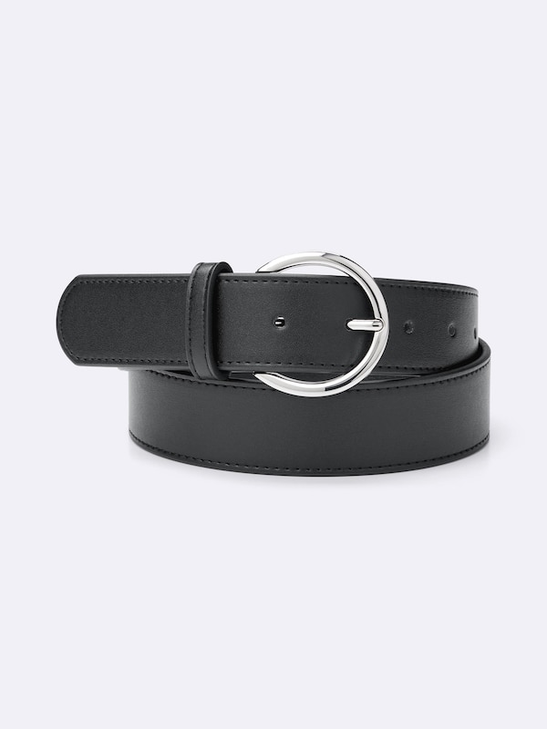 Circle Buckle Wide Belt