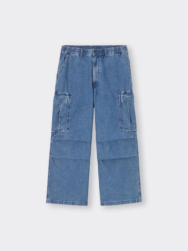 Denim Super Wide Cargo Pants