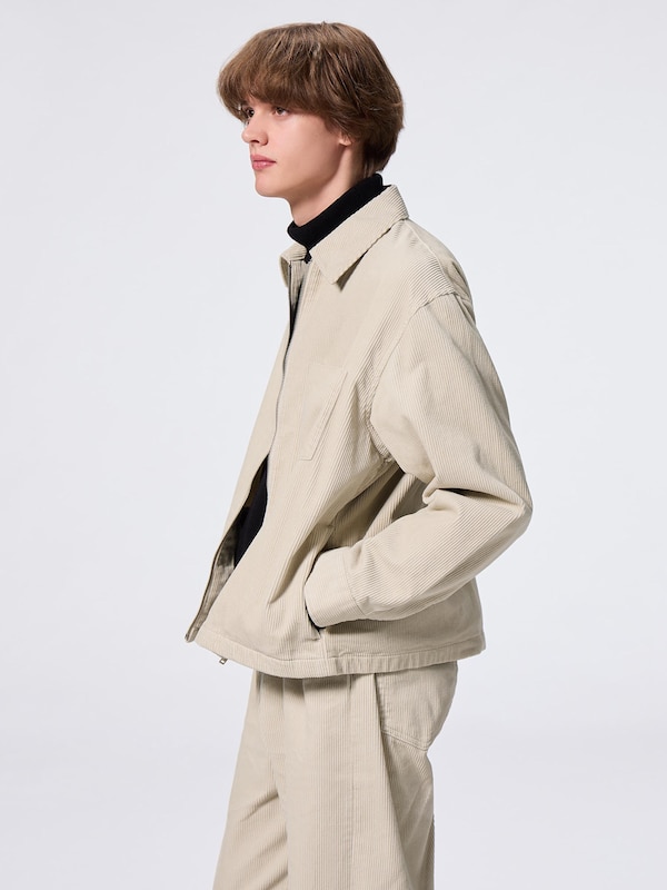 Corduroy Zip-Up Shirt