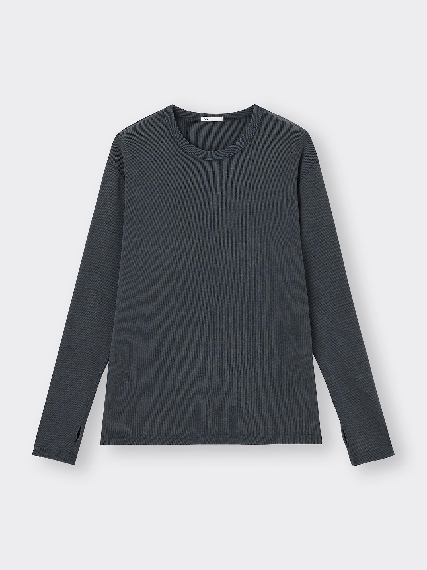 Tシャツ・カットソー All season long wide slacks GREY Washed Slim Fit T-Shirt Long Sleeve | GU US