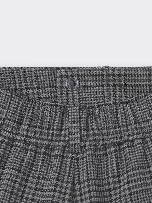 Tucked Wide Pants Checked