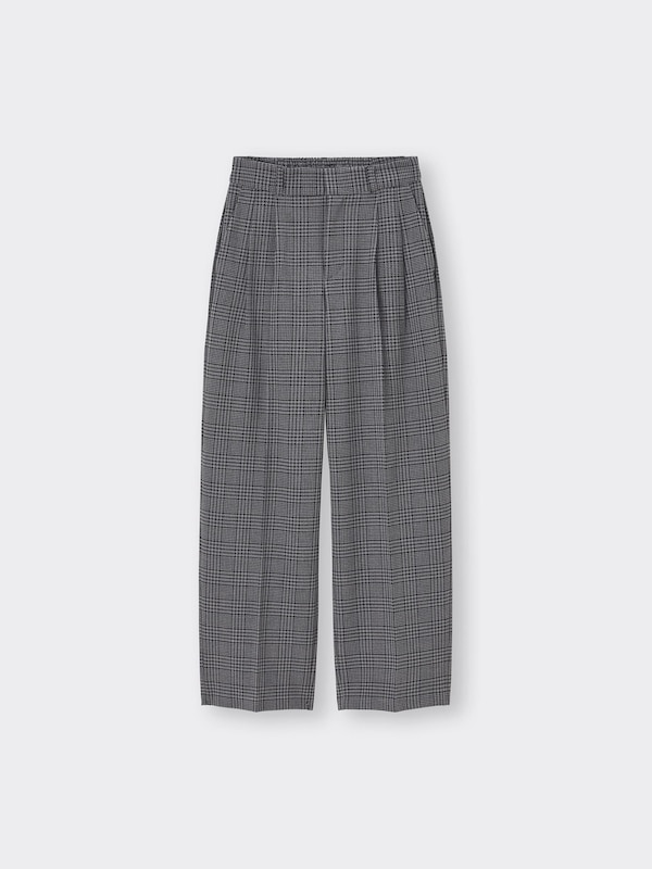 Tucked Wide Pants Checked