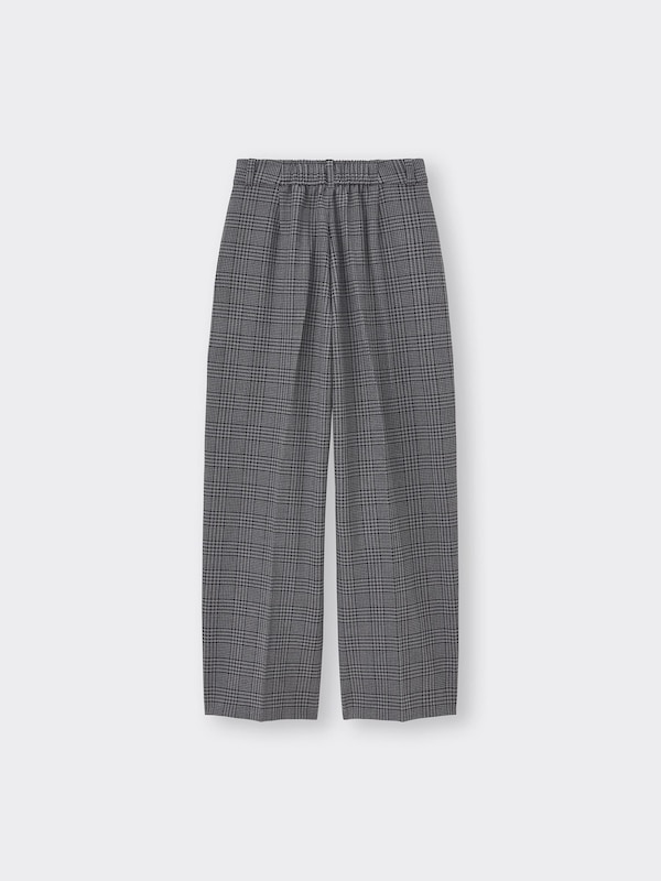 Tucked Wide Pants Checked