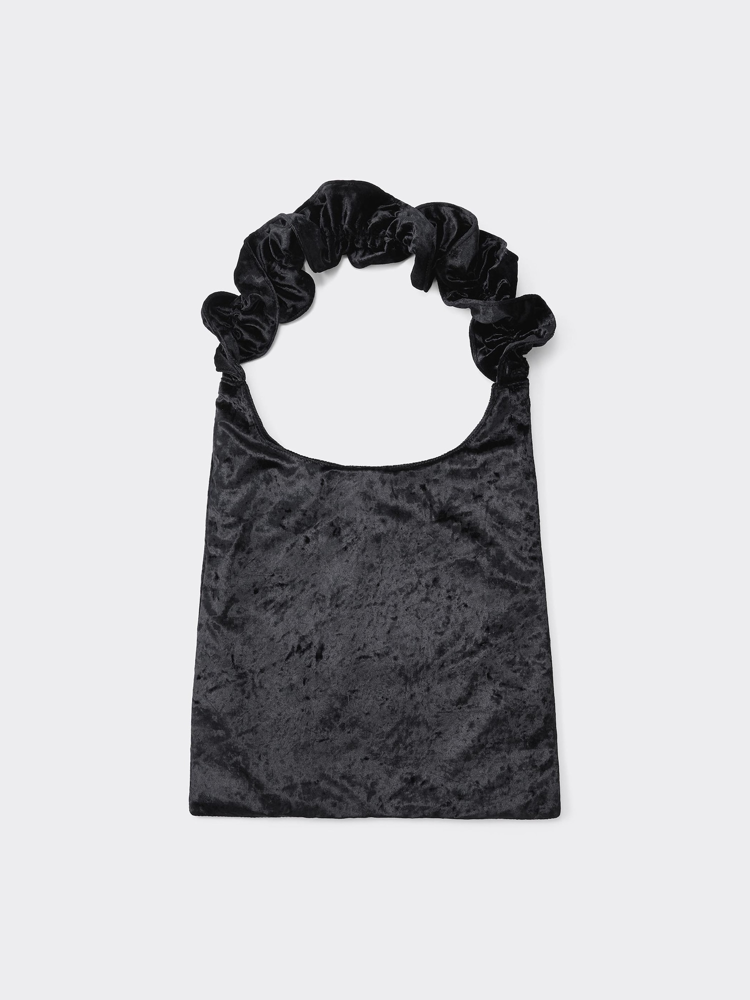 ★athe★ FRILLFrill Black Nylon Vest Shoulder Bag Velour Frill Handle Bag | GU US