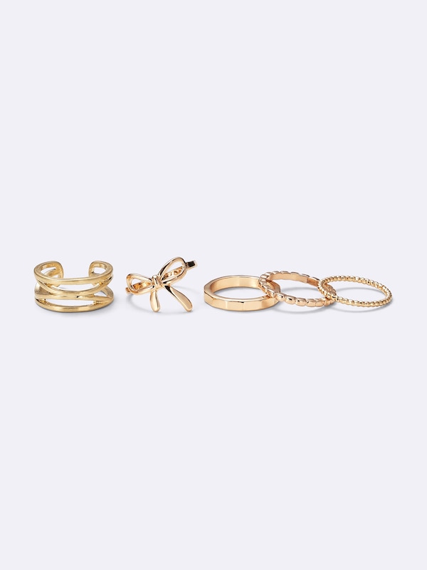 Metal Ribbon Ring 5-Pack
