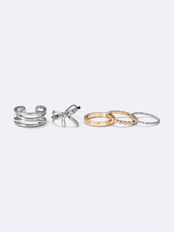 Metal Ribbon Ring 5-Pack
