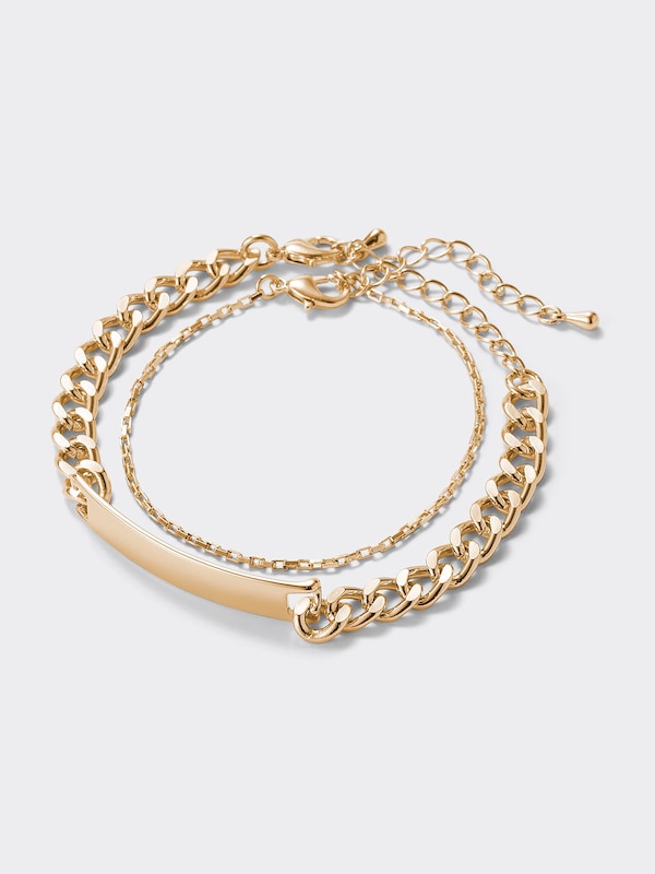 Metal Plate Bracelet 2-Pack