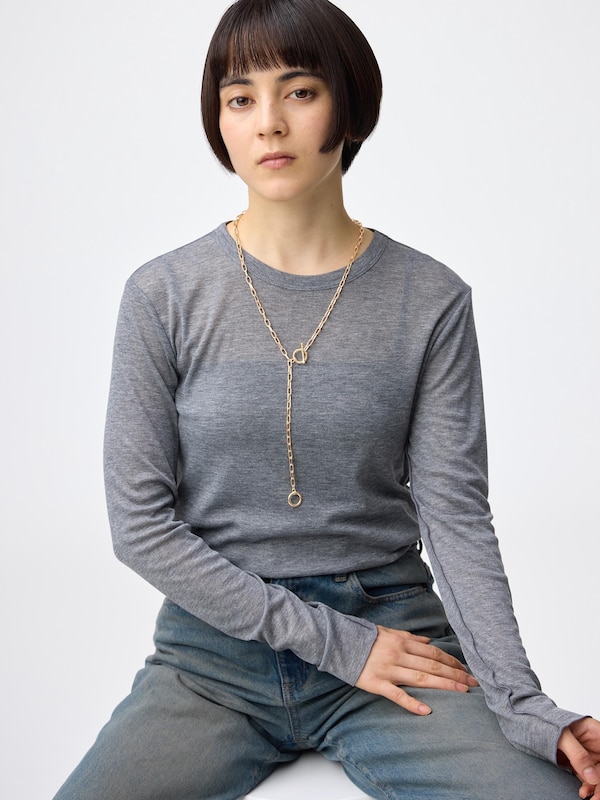 Lariat Chain Circle Necklace