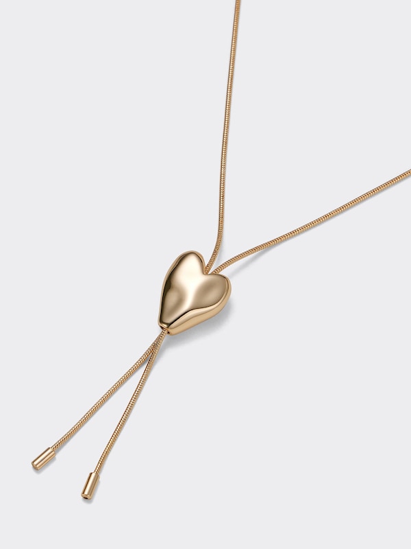 Slide Chain Heart Motif Necklace