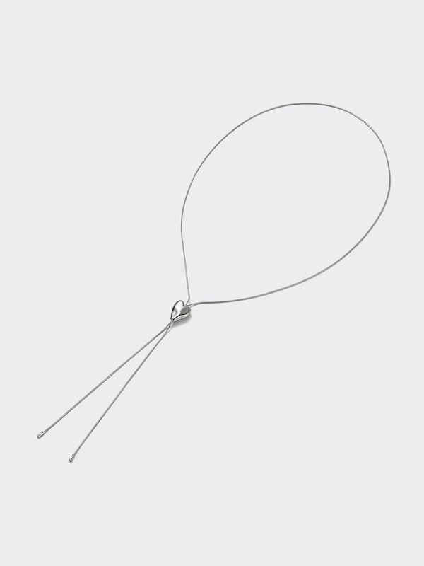 Slide Chain Heart Motif Necklace