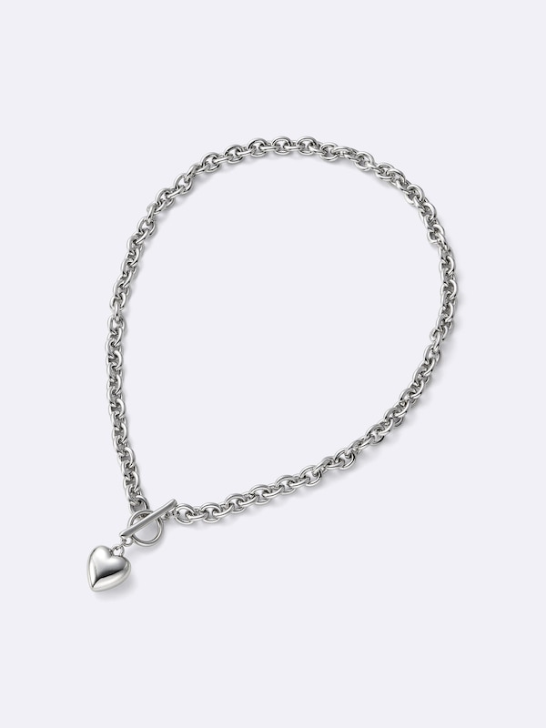 Heart Motif Volume Chain Necklace