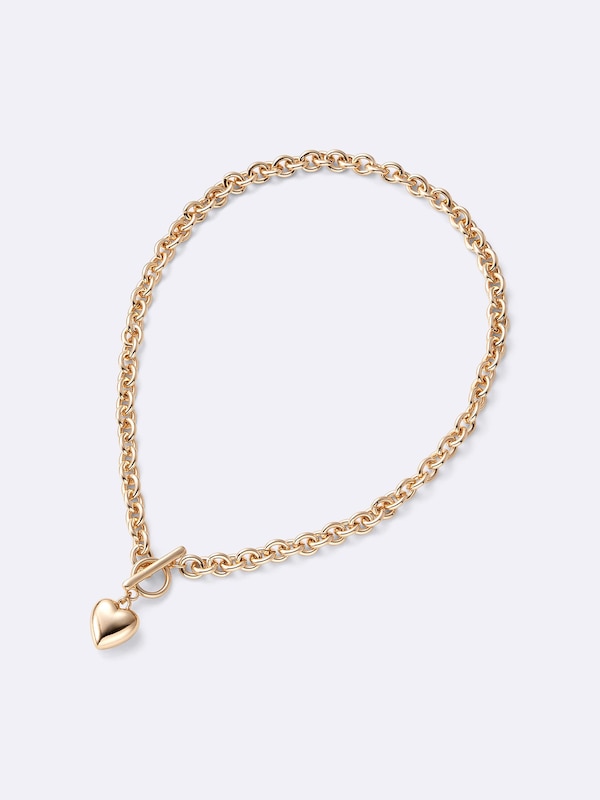 Heart Motif Volume Chain Necklace
