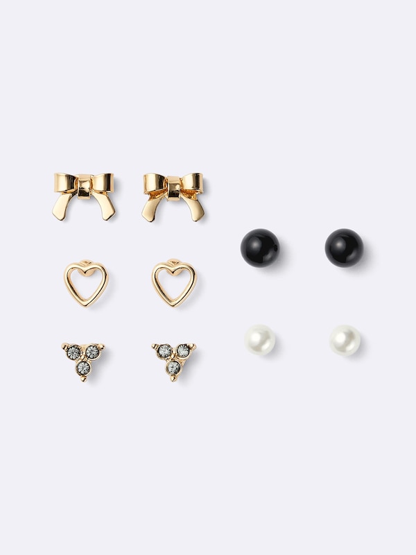 Ribbon &amp; Multi Mini Pierced Earrings 5-Pack | GU US