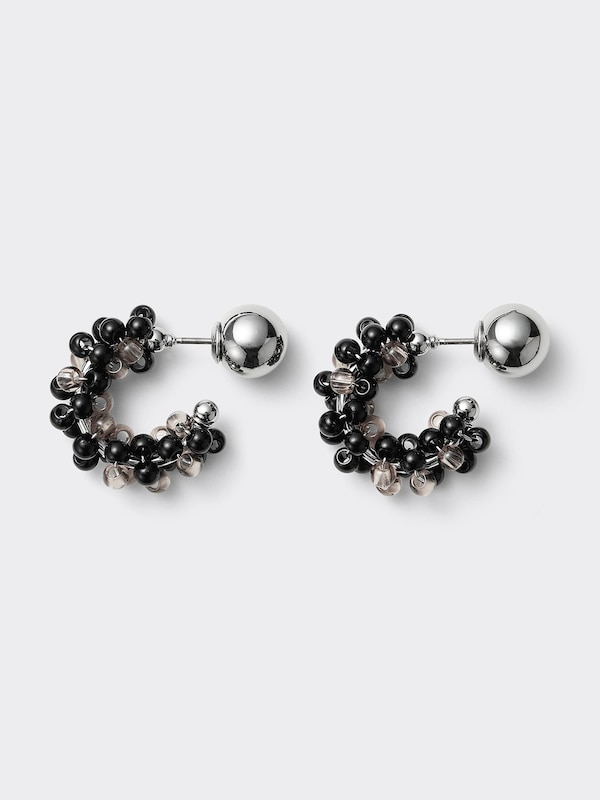 Beads Hoop Pierced Earrings