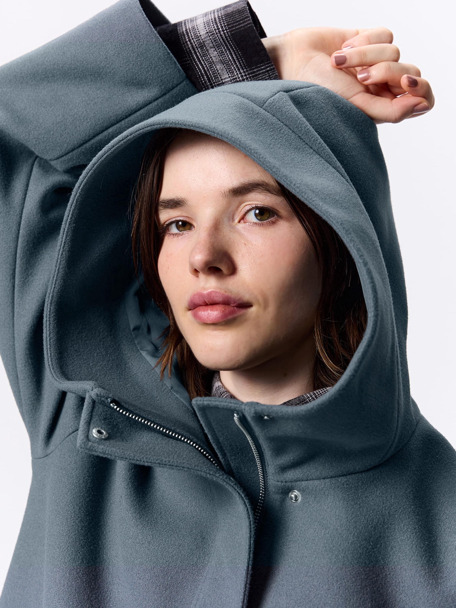 COZY MELTON Short Hoodie Coat | GU US