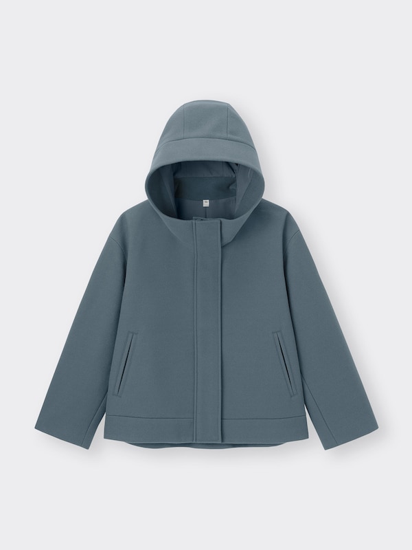 COZY MELTON Short Hoodie Coat