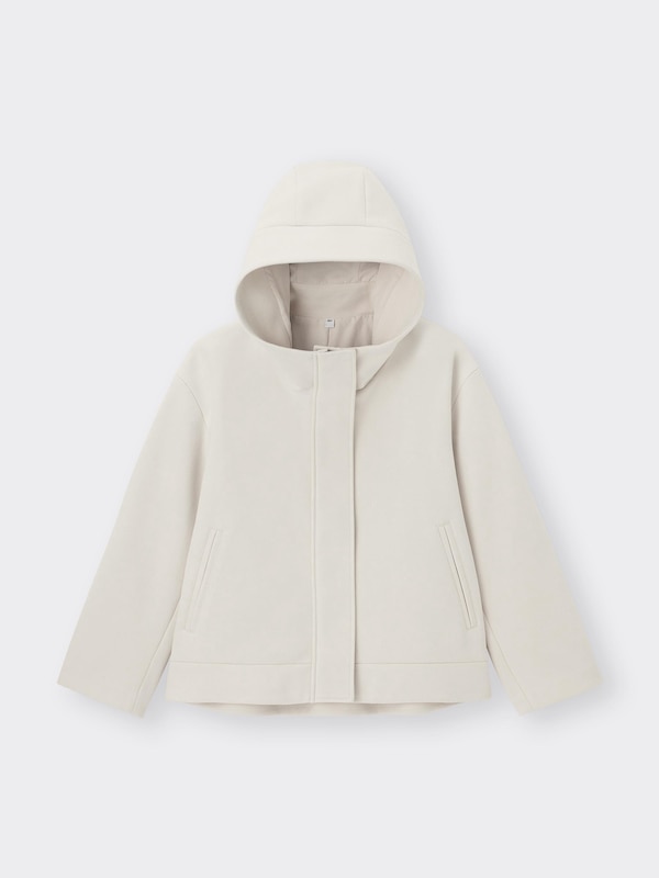 COZY MELTON Short Hoodie Coat