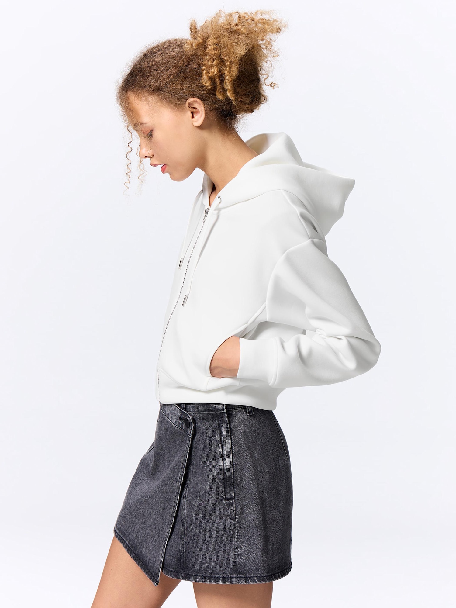 Double Face Sweat Full-Zip Hoodie | GU US