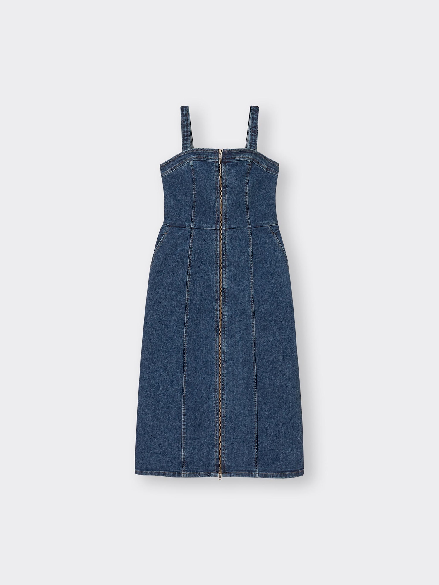 Denim Front Zip Dress | GU US