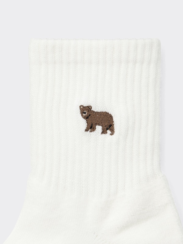 STYLE-HEAT Ankle Socks Embroidery