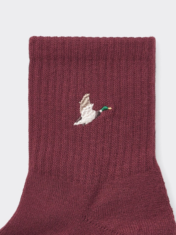 STYLE-HEAT Ankle Socks Embroidery