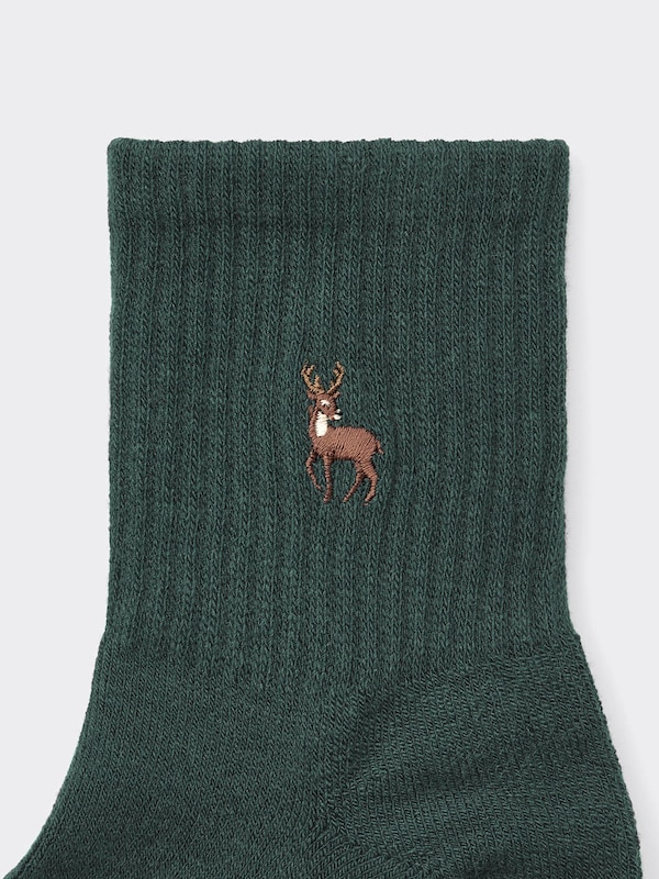 STYLE-HEAT Ankle Socks Embroidery