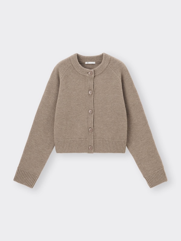 Puffy Touch Crew Neck Short Cardigan