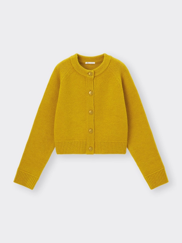 Puffy Touch Crew Neck Short Cardigan