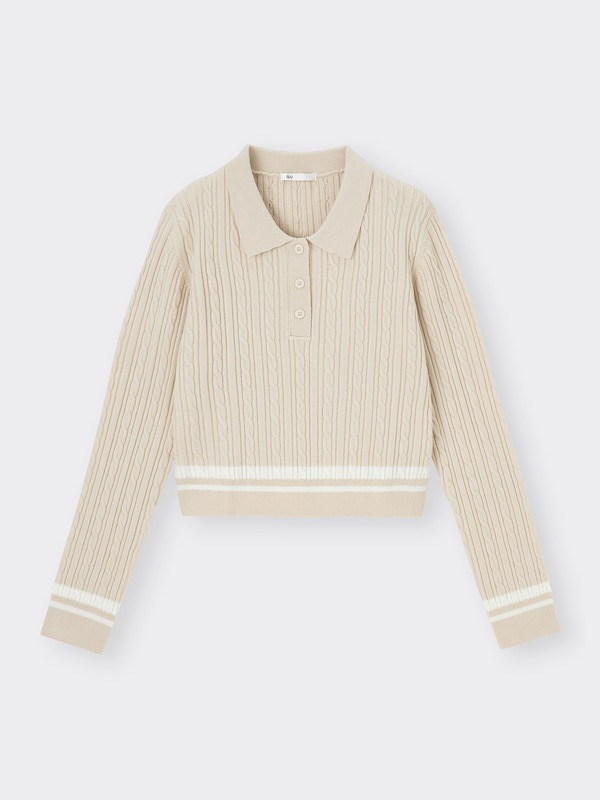 Cable Polo Sweater