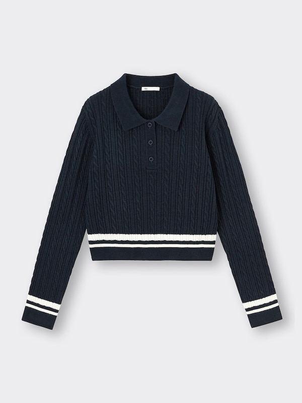 Cable Polo Sweater