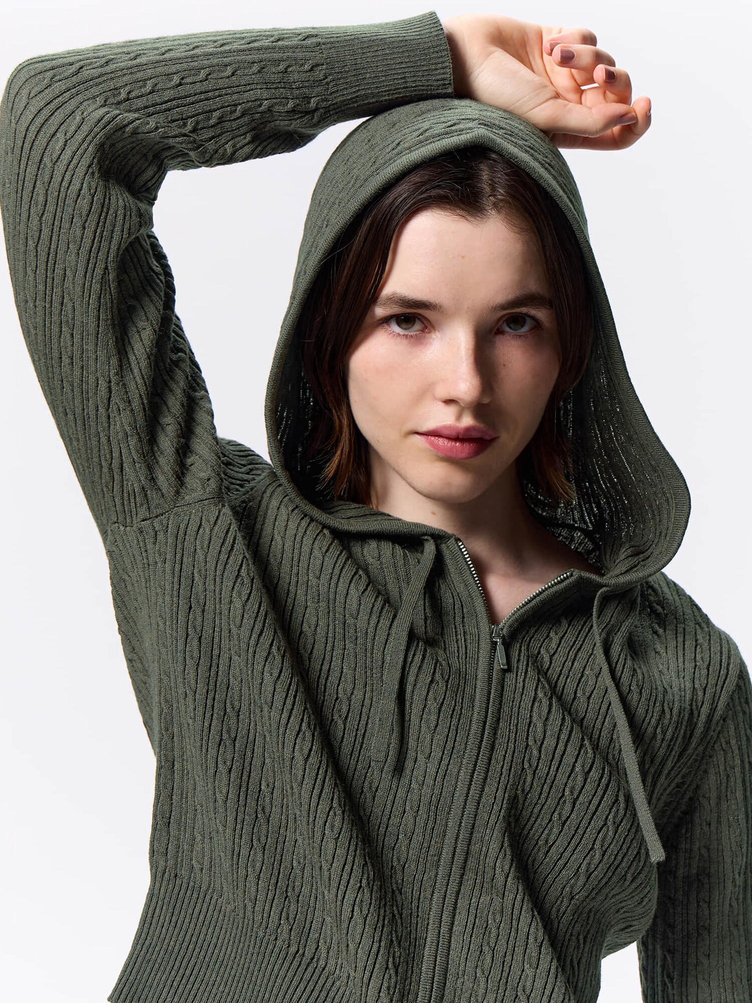 Cable Full-Zip Hoodie | GU US
