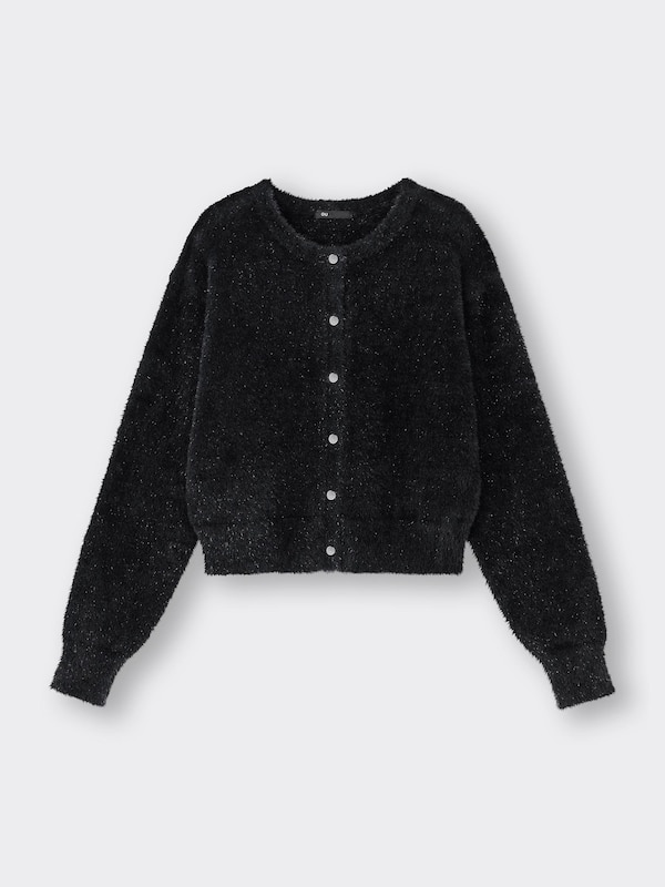 Shiny Crew Neck Cardigan