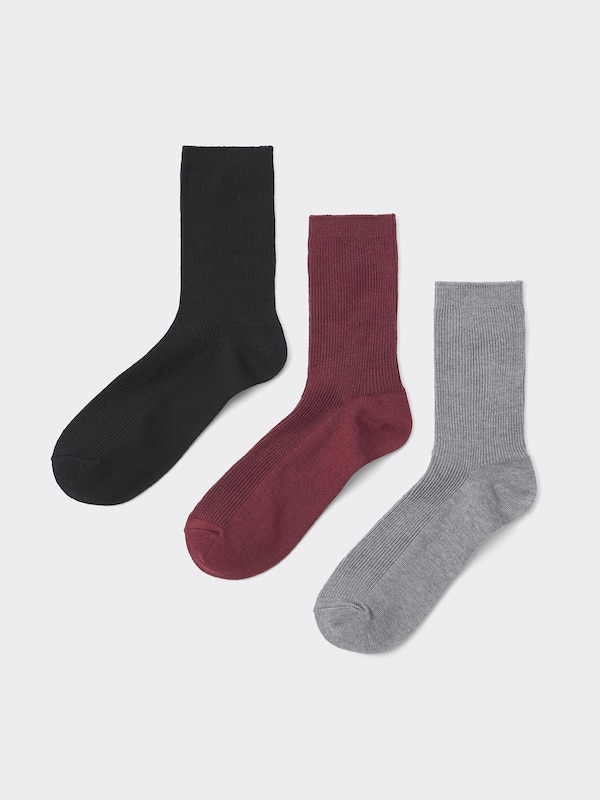 Ribbed Color Crew Socks 3-Pack