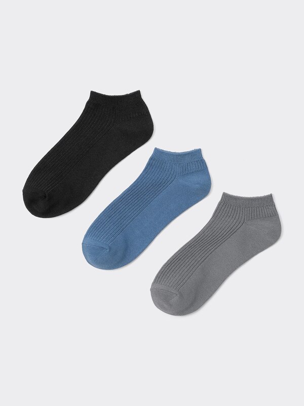 Ribbed Color Short Socks 3-Pack