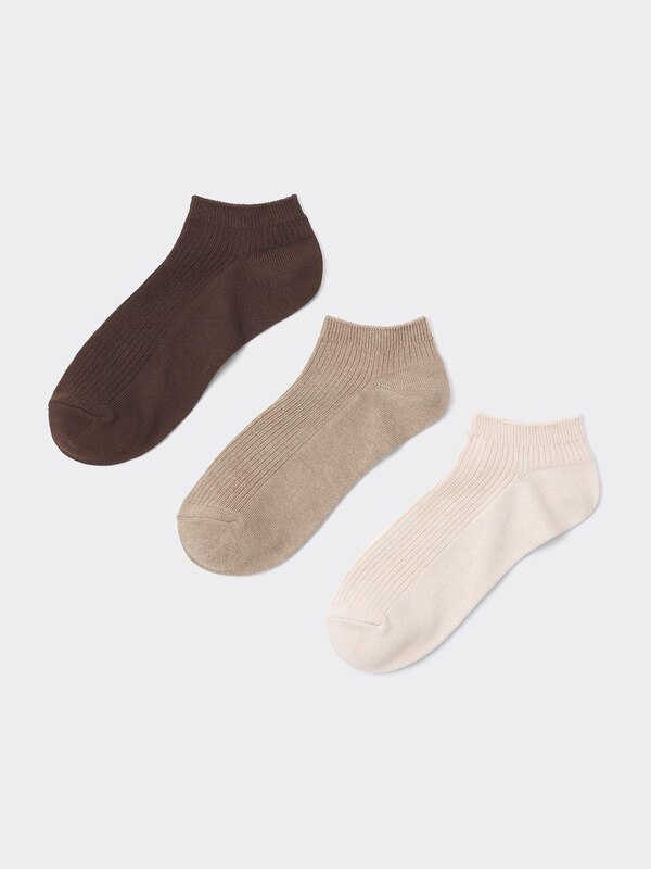 Ribbed Color Short Socks 3-Pack