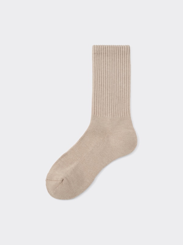 Ribbed Pile Crew Socks