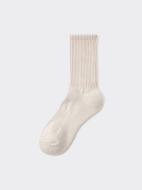 STYLE-HEAT Ribbed Pile Crew Socks