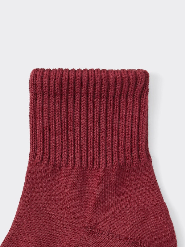 STYLE-HEAT Ribbed Pile Ankle Socks